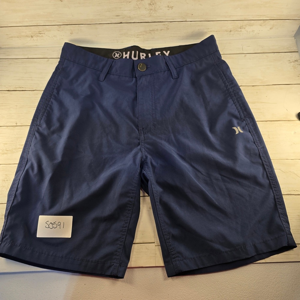 Hurley Mens 30 Hybrid Shorts Navy Blue Quick Dry Board Shorts Casual Walk Shorts